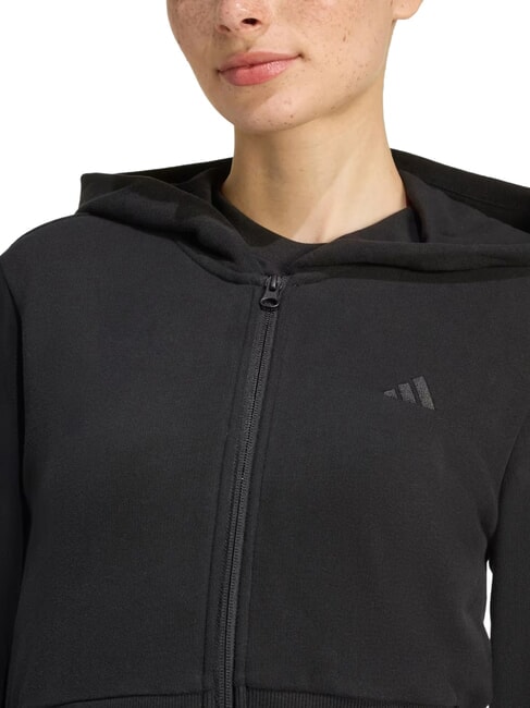 COQ Felpa con zip intera black - Felpe Donna
