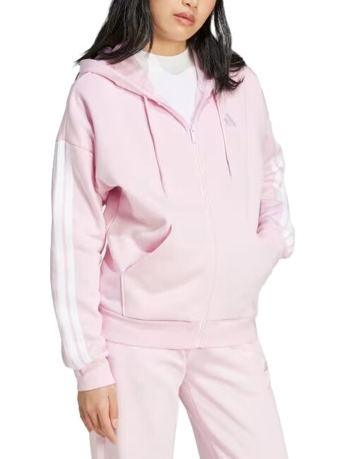 3 STRIPES Felpa con zip e cappuccio pink - Felpe Donna