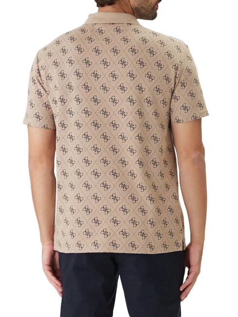 ALL OVER JACQUARD Polo taupe/blue aop 4g ja - Polo Uomo