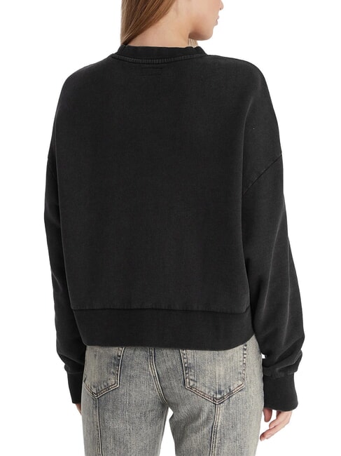 DROP BAKER CROP Felpa in cotone jet black multi - Felpe Donna