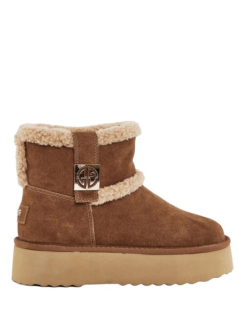 LELLA Stivaletti in pelle scamosciata COGNAC - Scarpe Donna