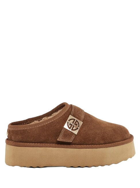 LELLA Sabot in pelle scamosciata COGNAC - Scarpe Donna