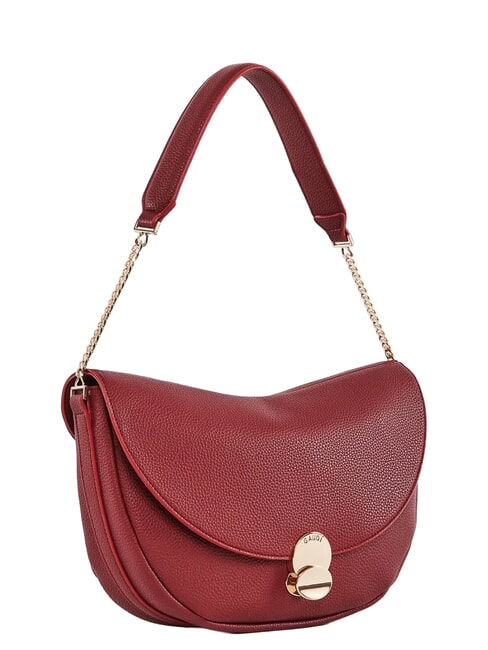 EVELYN Borsa a spalla con logo in metallo ROSSO - Borse Donna