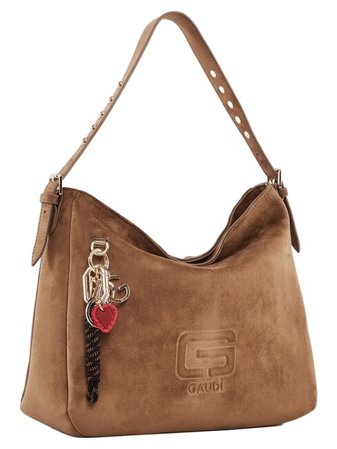 GRETA SUEDE Borsa a spalla con charm sand - Borse Donna
