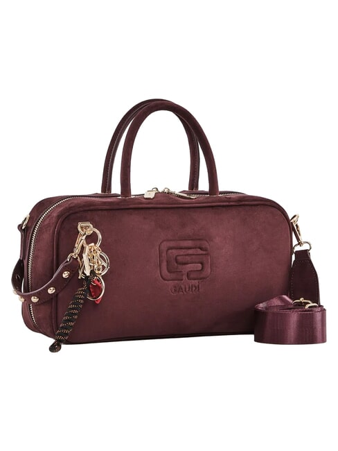 GRETA SUEDE Borsa bauletto a mano, con tracolla e charm burgundy - Borse Donna