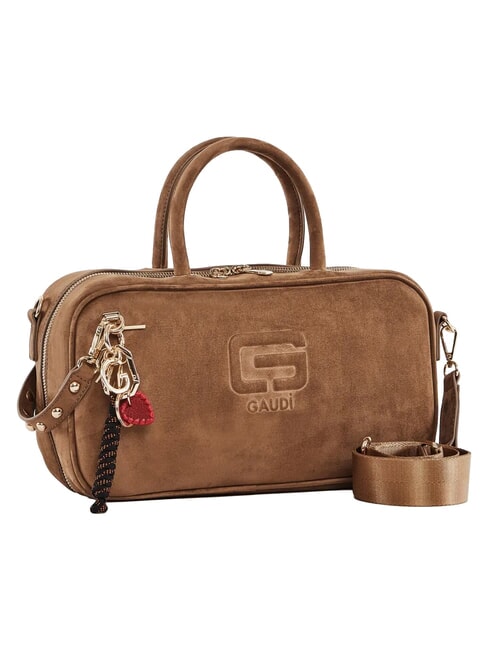 GRETA SUEDE Borsa bauletto a mano, con tracolla e charm sand - Borse Donna