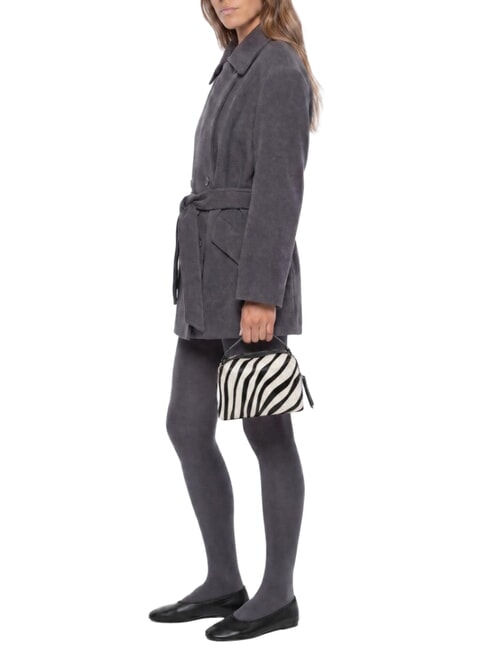 ALIFA Borsa in pelle a mano, con tracolla zebra bianco-nero - Borse Donna