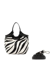 GIANNI CHIARINI ALIFA Borsa in pelle a mano, con tracolla zebra bianco-nero - Borse Donna - 3