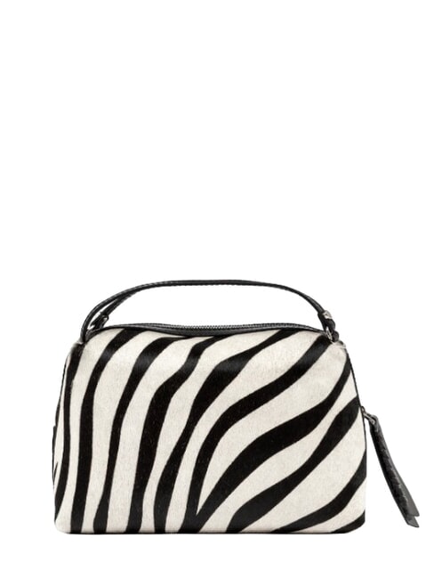 ALIFA Borsa in pelle a mano, con tracolla zebra bianco-nero - Borse Donna