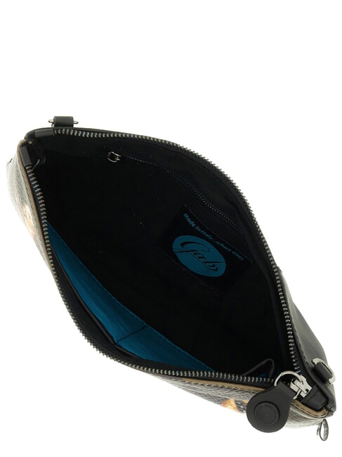 BEYONCE Pochette in pelle, con tracolla worldwide dogs grey - Borse Donna