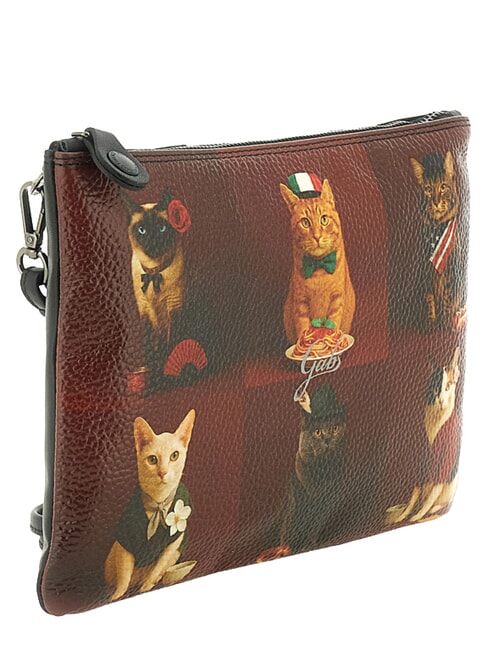 BEYONCE Pochette in pelle, con tracolla worldwide cats red - Borse Donna
