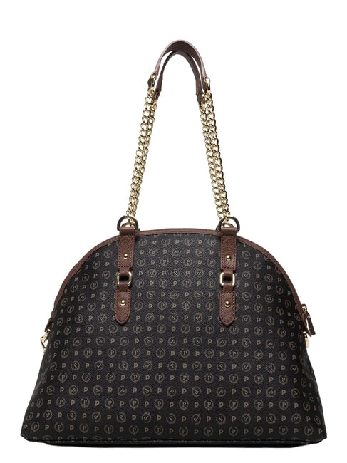 HERITAGE Borsa dome a spalla manici catena nero marrone - Borse Donna