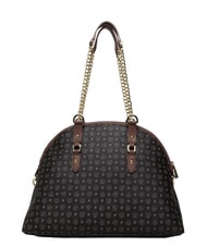 POLLINI HERITAGE Borsa dome a spalla manici catena nero marrone - Borse Donna - 5