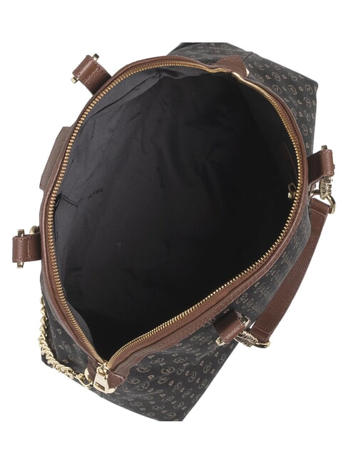 HERITAGE Borsa dome a spalla manici catena nero marrone - Borse Donna