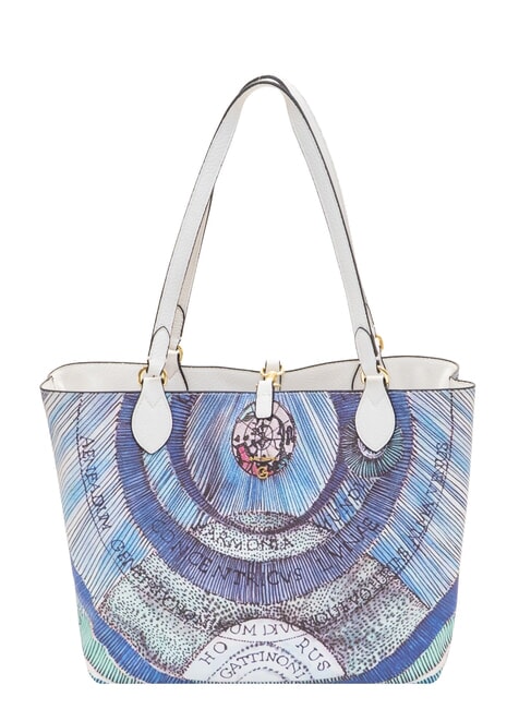 PLANETARIUM Shopper doubleface white/aquamarine - Borse Donna