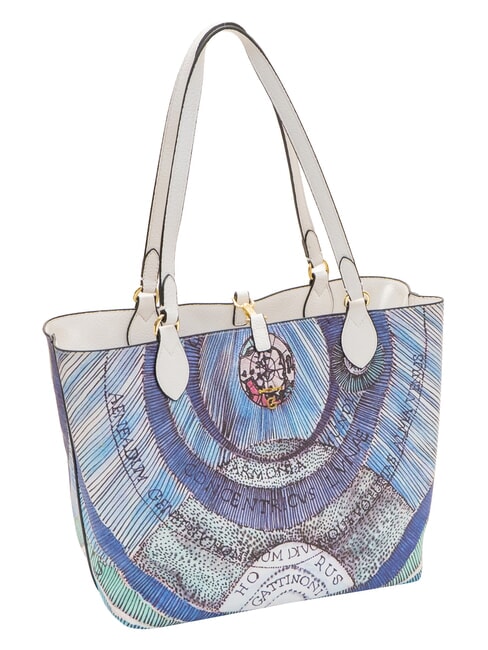 PLANETARIUM Shopper doubleface white/aquamarine - Borse Donna