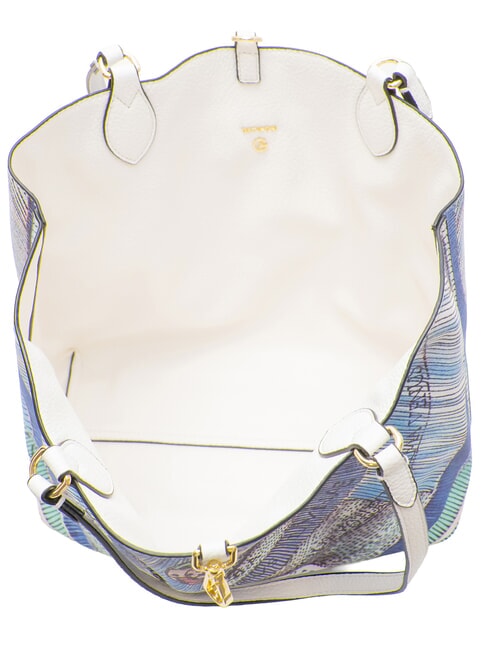 PLANETARIUM Shopper doubleface white/aquamarine - Borse Donna