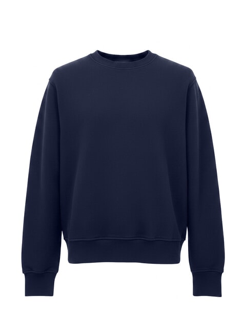JERSEY Felpa in cotone blu navy - Felpe Uomo