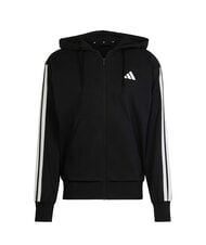 ADIDAS 3 STRIPES Felpa full zip, con cappuccio black - Felpe Uomo - 3