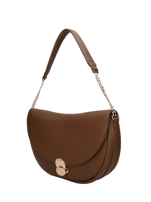 EVELYN Borsa a spalla con logo in metallo mud - Borse Donna