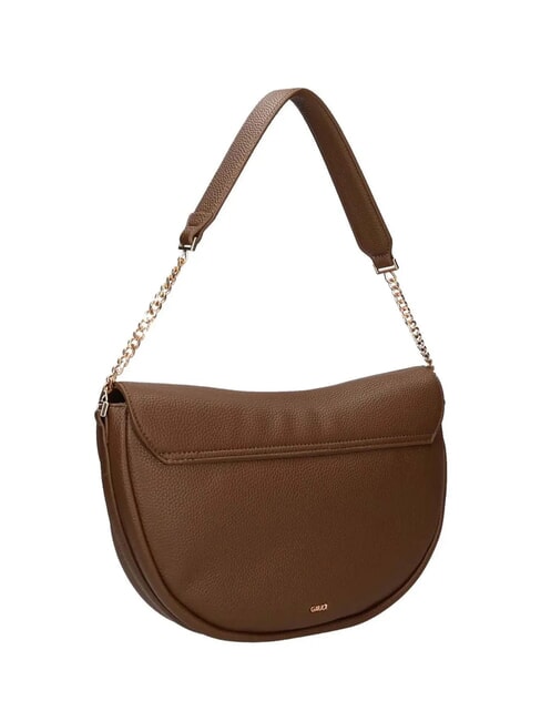 EVELYN Borsa a spalla con logo in metallo mud - Borse Donna