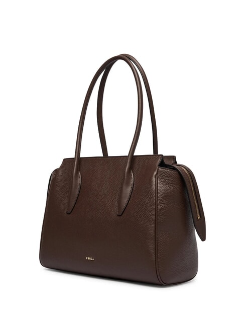 AMBRA Borsa a spalla, in pelle cioccolato - Borse Donna