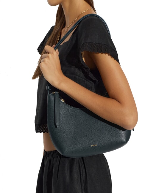 GOCCIA Borsa a spalla pelle martellata dark forest - Borse Donna