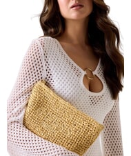 GUESS RAFFIA Pochette a mano nude sand - Borse Donna - 2