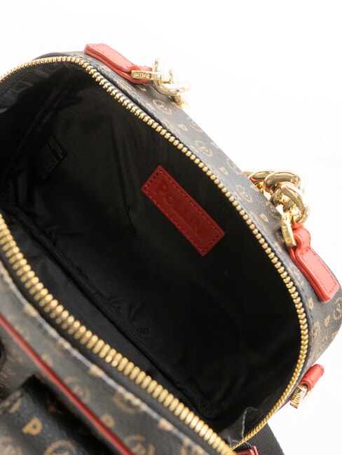 HERITAGE Borsa a mano con tasconi nero lacca - Borse Donna