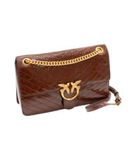 PINKO LOVE ONE LIGHT Borsa media in pelle trapuntata castano intenso-antique gold - Borse Donna - 2