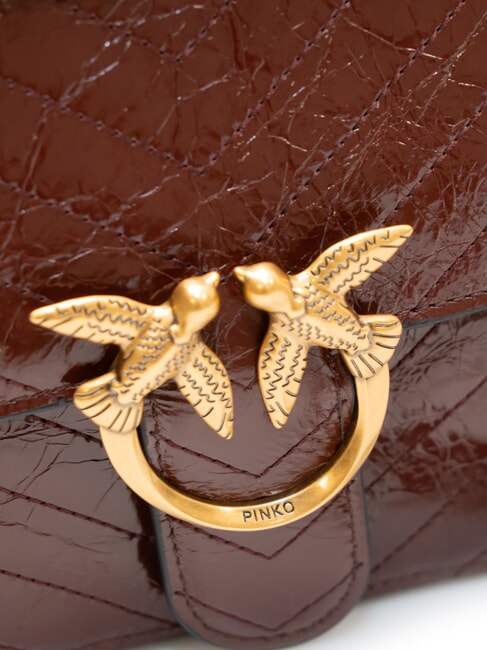 LOVE ONE LIGHT Borsa media in pelle trapuntata castano intenso-antique gold - Borse Donna