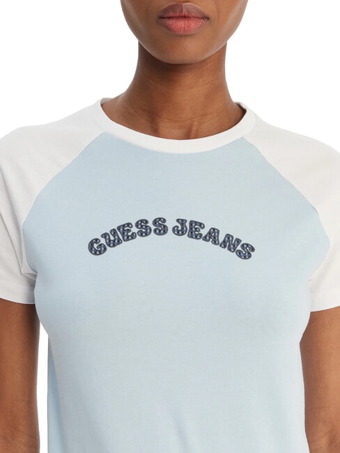 RAGLAN T-Shirt in cotone fog blue - T-shirt e Top Donna