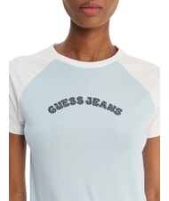 GUESS JEANS RAGLAN T-Shirt in cotone fog blue - T-shirt e Top Donna - 3