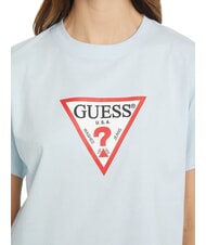 GUESS JEANS SS CN BOXY ICONIC  T-Shirt in cotone aerial blue - T-shirt e Top Donna - 3