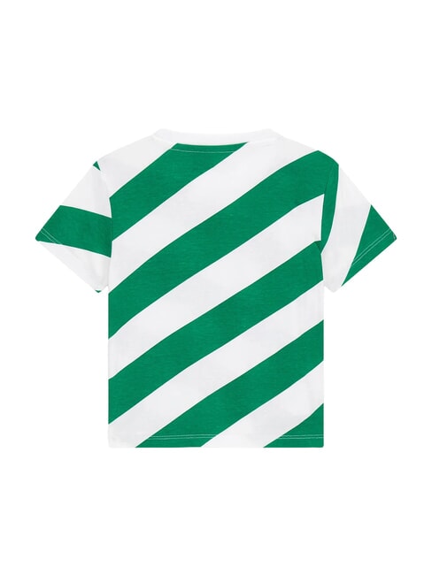 KID T-Shirt in cotone olive diagonal strip - T-shirt Bambino