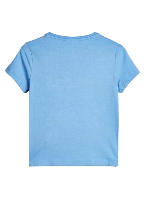 KID T-Shirt Bambina in cotone silk tie blue - T-shirt Bambino