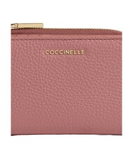 COCCINELLE METALLIC SOFT Portafoglio piccolo in pelle winter rose - Portafogli Donna - 3