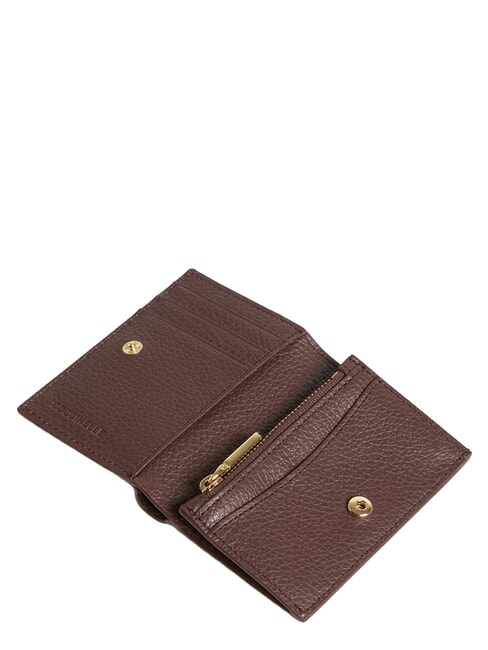 METALLIC SOFT Portafoglio compatto in pelle berry - Portafogli Donna