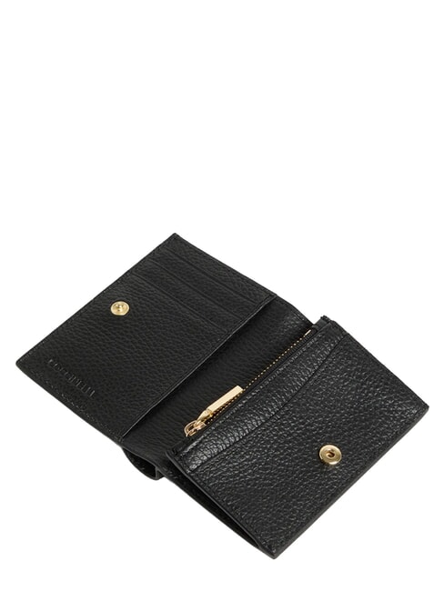 METALLIC SOFT Portafoglio compatto in pelle Nero - Portafogli Donna