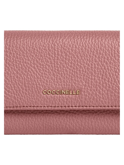 METALLIC SOFT Portafoglio bifold pelle martellata winter rose - Portafogli Donna