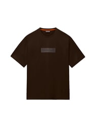 NAPAPIJRI S-BOX LOGO SS 1 T-Shirt in cotone dark brown - T-shirt Uomo - 3