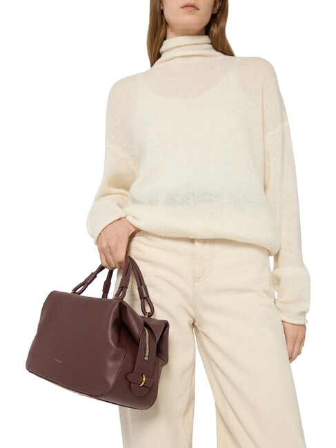 LIZZIE Borsa a mano con tracolla, in pelle berry - Borse Donna