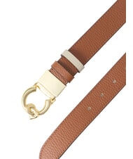 COCCINELLE C-ME BICOLOR  Cintura reversibile in pelle cognac/eucalipt - Cinture - 3
