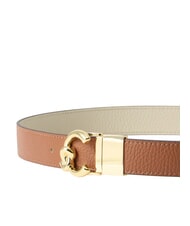 COCCINELLE C-ME BICOLOR  Cintura reversibile in pelle cognac/eucalipt - Cinture - 4