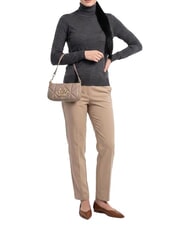 LOVE MOSCHINO EMBOSSED QUILTED Borsa a spalla sabbia - Borse Donna - 2