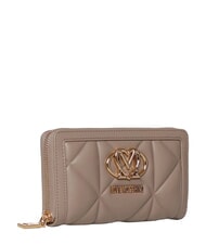 LOVE MOSCHINO EMBOSSED QUILTED Portafoglio large, ziparound sabbia - Portafogli Donna - 3