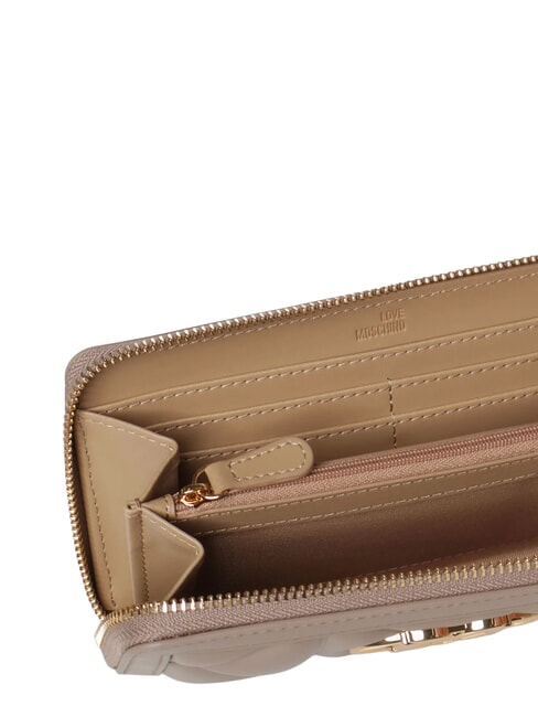 EMBOSSED QUILTED Portafoglio large, ziparound sabbia - Portafogli Donna