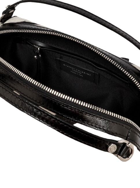 ALIFA Borsa in pelle a mano, con tracolla zebra bianco-nero - Borse Donna