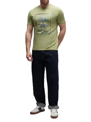 WATER T-shirt a maniche corte, puro cotone light green - T-shirt Uomo
