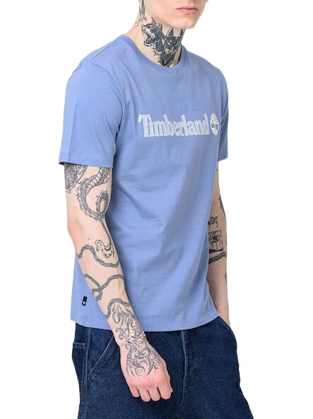 KENNEBEC RIVER LINEAR LOGO T-shirt in cotone medium blue - T-shirt Uomo
